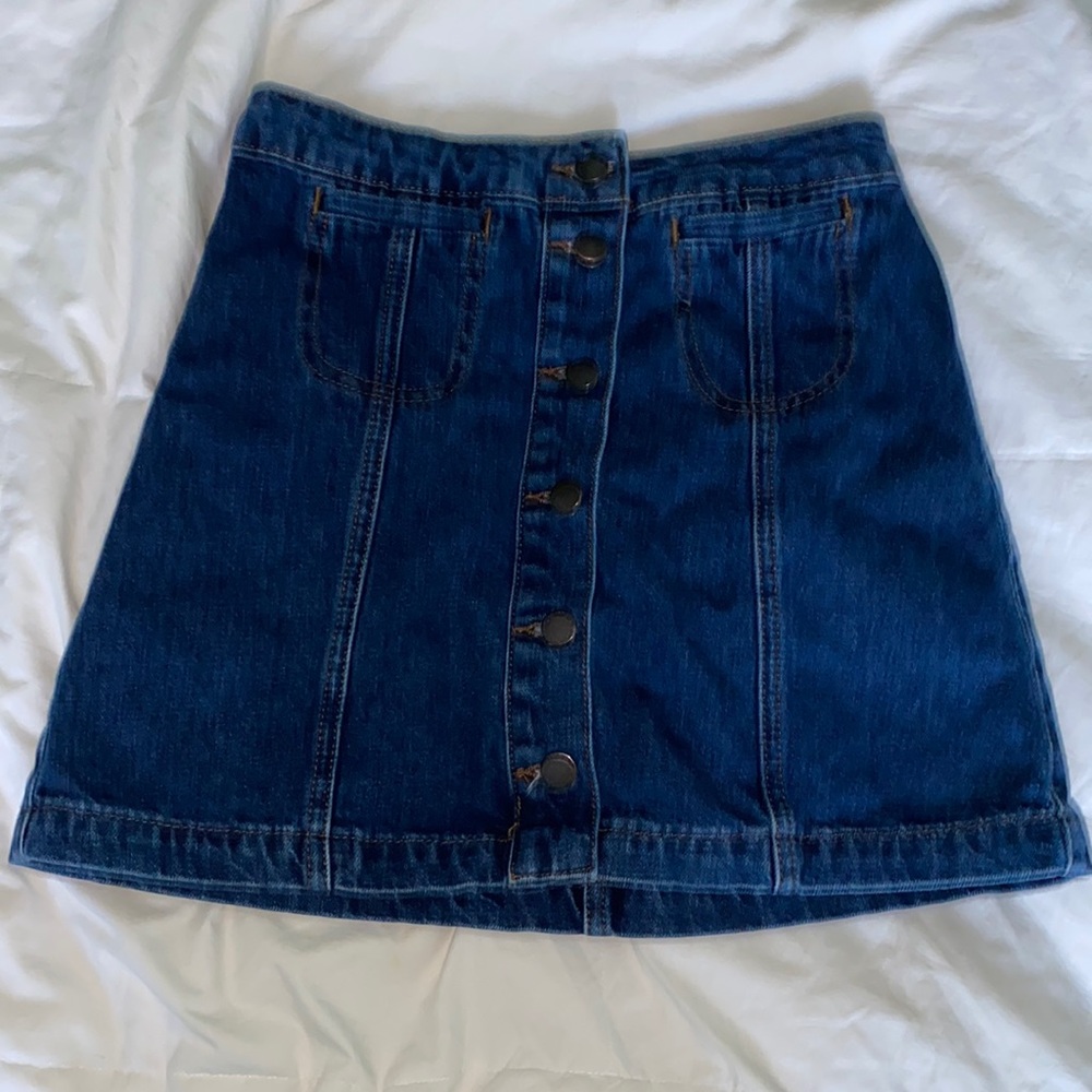 Top Shop Moto High Rise Denim Skirt